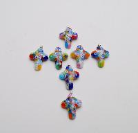 Tiny cross Murano - Croix mini Murano 3cm toutes differentes